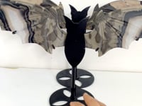 2 Pairs Volcano Agate Bat Wing With Stand (UV-Reactive)