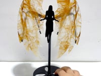 Golden Hematoid Quartz Fire Quartz Angel Wing Carving With Stand