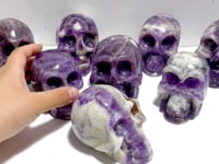 8 Pieces Chevron Amethyst Skull Carving