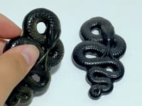 Gold Sheen Obsidian Silver Sheen Obsidian Snake Carving Wholesale