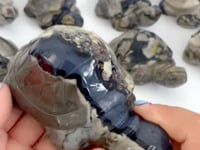 10 Pieces Volcano Agate Turtle Carving(UV-Reactive)