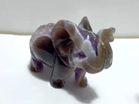Beautiful Amethyst Mixed Geode Agate Druzy Elephant Carving #A01