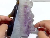 Unique Amethyst Mixed Geode Druzy Agate Elephant Animal Carving #A13