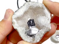 3 Styles Geode Druzy Agate Slice Irregular Pendant Wholesale Black Tourmaline Amethyst Citrine