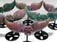 6 Pairs Unique Ocean Jasper Cat Paws Wing Carving With Stand
