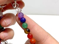 5 Types Mini 7 Chakra Beads Merkaba Keychain Wholesale Clear Quartz Tiger Eye