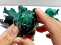 9 Pieces Malachite Mixed Animals Carving (With Crack)