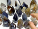 21 Pieces Black Orca Agate Flame Carving #1