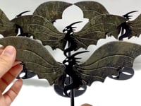 4 Pairs Pyrite Flying Dragon Wing Carving With Stand