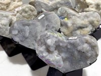 7 Pieces Aura Quartz Cluster Heart With Stand #3