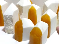 9 Pieces Yellow Calcite Points Raw Side