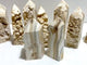 9 Pieces Stripe Yellow Calcite Points Raw Side