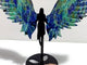 Unique Phoenix Pine Stone Angel Wing Carving With Stand