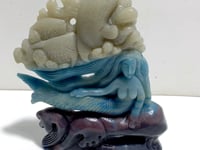 Unique Trolleite Stone Mermaid Dolphin Fish Carving