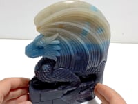 Unique Trolleite Flying Dragon and Castle Carving