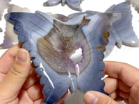 7 Pieces Geode Druzy Agate Butterfly Carving