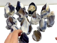 13 Pieces Black Orca Agate Flame Carving #4