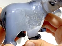 5 Pieces Geode Druzy Agate Bear Carving