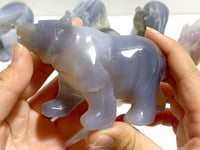 8 Pieces Geode Druzy Agate Bear Carving