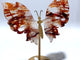 Fire Quartz Butterfly Wing Carving With Stand