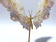 Beautiful Geode Sakura Flower Agate Butterfly Wing Carving With Stand