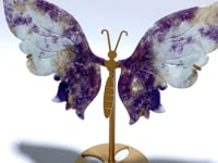 Lepidolite Butterfly Wing Carving With Stand