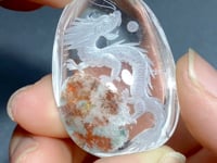 2 Pieces Chinese Dragon Garden Quartz Inner Scene Carving