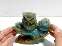 Unique Caribbean Calcite Owl Carving
