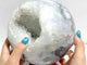 15CM Large Druzy Geode Moss Agate Sphere