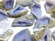 13 Pieces Geode Druzy Blue Chalcedony
