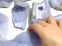 8 Pieces Large Blue Chalcedony Geode Druzy Free Form