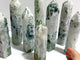 8 Pieces Large Geode White Moss Agate Point