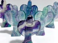 6 Pieces Large Rainbow Fluorite Angel Carving