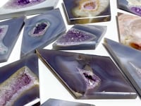 12 Pieces Beautiful Geode Druzy Agate Rhombus Shape