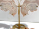 Unique Pink Agate Butterfly Wing Carving With Stand