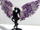 Unique Chevron Amethyst Demon and Angel Wing Carving With Stand