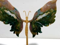 Symmetry Butterfly Wing With Stand Ocean Jasper