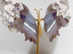 Beautiful Black Sakura Flower Agate Butterfly Wing Carving With Stand