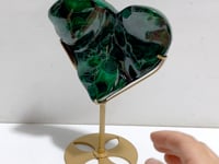 Unique Malachite Heart With Stand