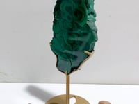 Unique Malachite Slab Raw Bottom With Stand