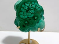 Unique Malachite Specimen Raw Bottom With Stand