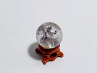 Enhydro Quartz Sphere Moving Bubble Black Quicksand