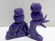 2 Pieces Purple Jade Owl Carving