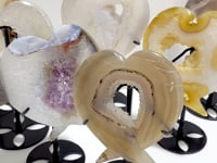 7 Pieces Geode Druzy Agate Fish Carving With Stand