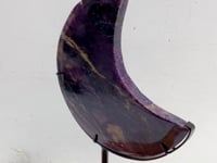 Large Charoite Moon Carving With Stand