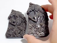 Silver Sheen Obsidian Lady With Horse Carving Wholesale