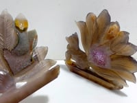 2 Pieces Geode Druzy Agate Nine-tailed Fox Carving