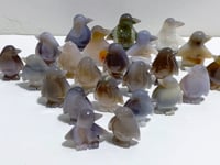 23 Pieces Geode Druzy Agate Penguin Carving