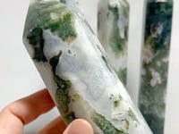 4 Pieces Large Moss Agate Tower Points