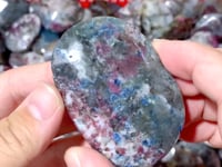 Pink & Blue Tourmaline Palm Stone Wholesale (Crack)